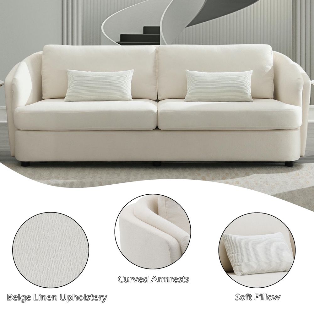 Mariko Sofa w/2 Pillows – features callout