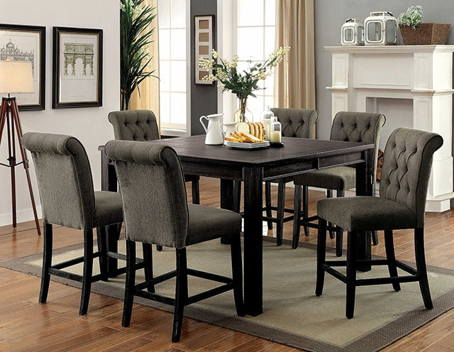 Sania 7 Pc Counter Ht Table Set, Antique Black - view 2
