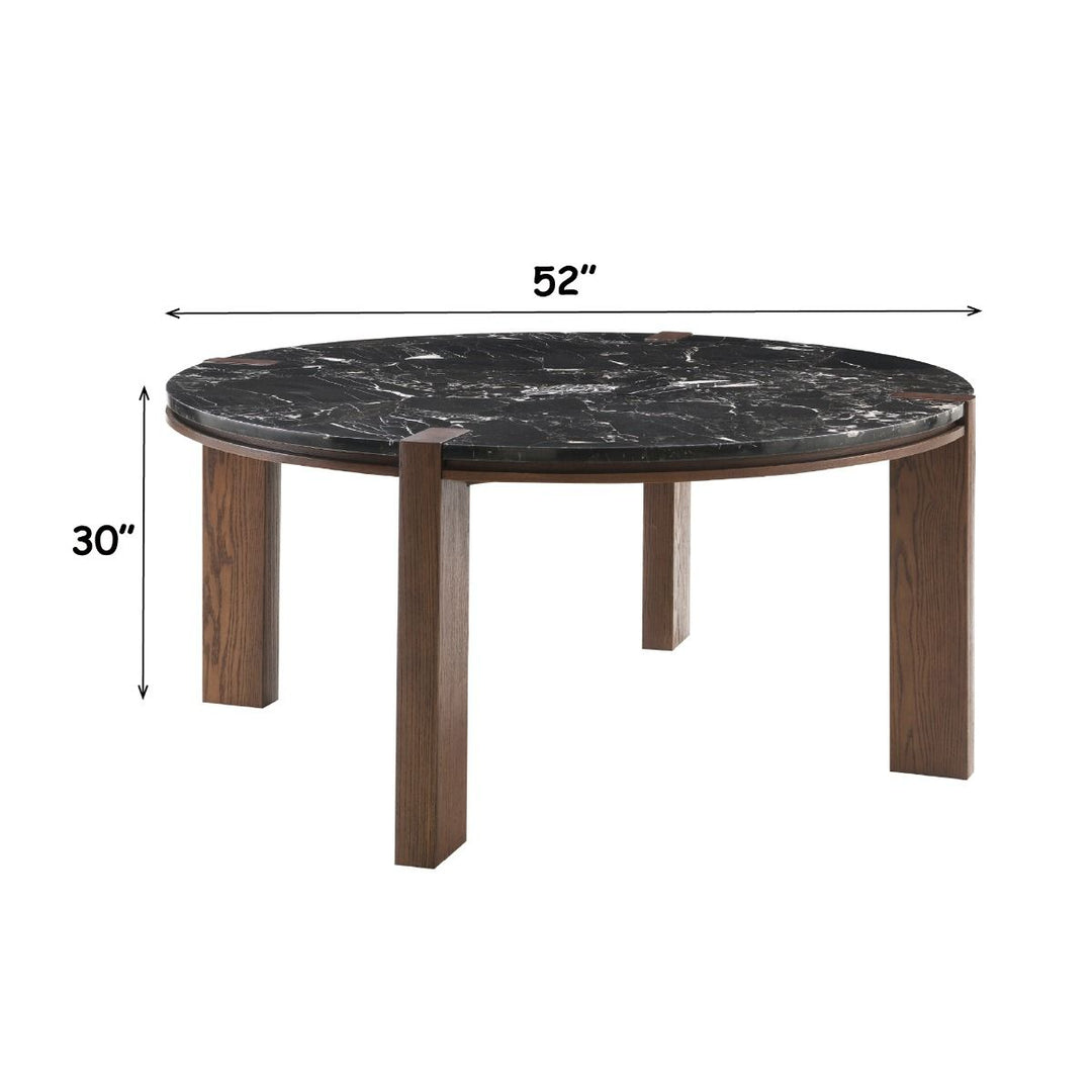 Estella Round Dining Table w/Marble Top – dimensions diagram