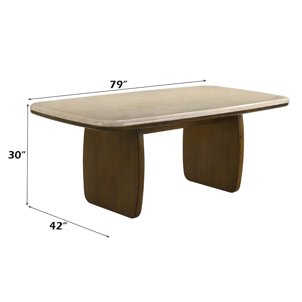 Kasha Dining Table with Natural Marble Top