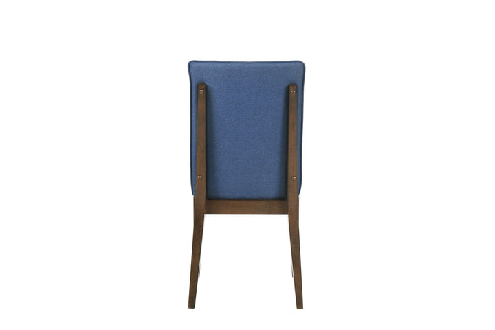 Maggie Dining Chair W/blue Cushion-Walnut