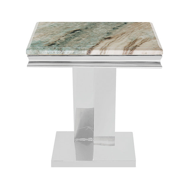 Villarsglane End Table, Green/Chrome - view 2