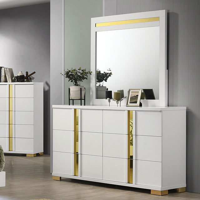 Lillestrom Dresser, Gold/White