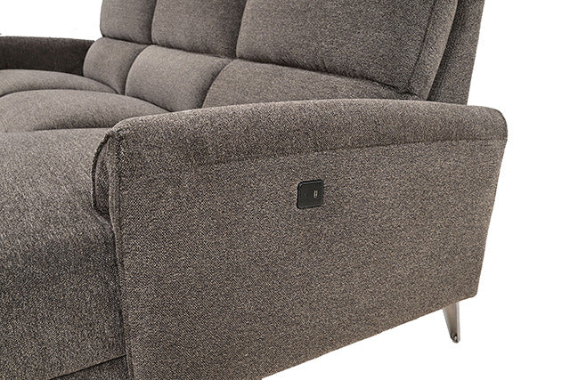 Brande Power Sectional, Right Chaise, Brown
