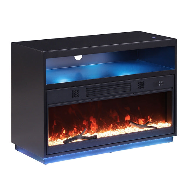 Terni Tv Stand W/ Fireplace, Black