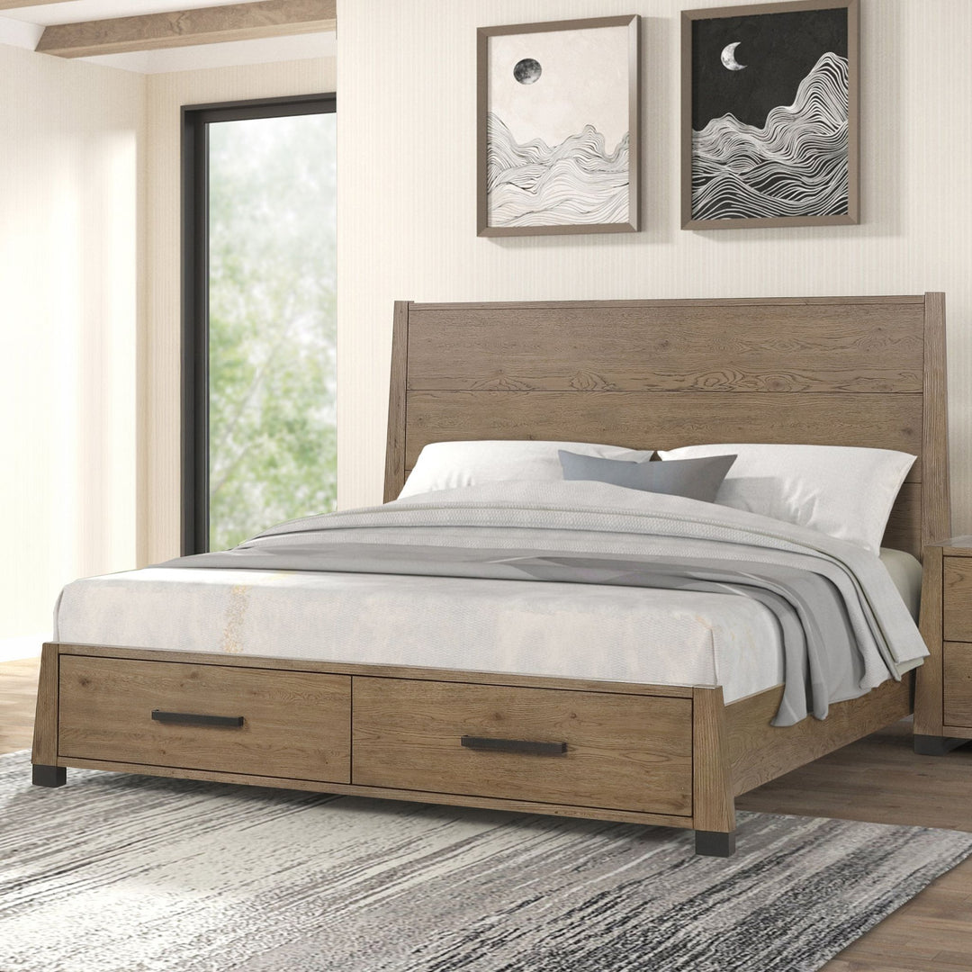 Viera 6/0 WK Stg Bed Rails- Natural Oak