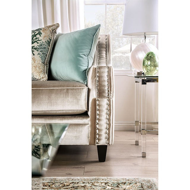 Elicia Love Seat, Champagne/Turquoise - view 6