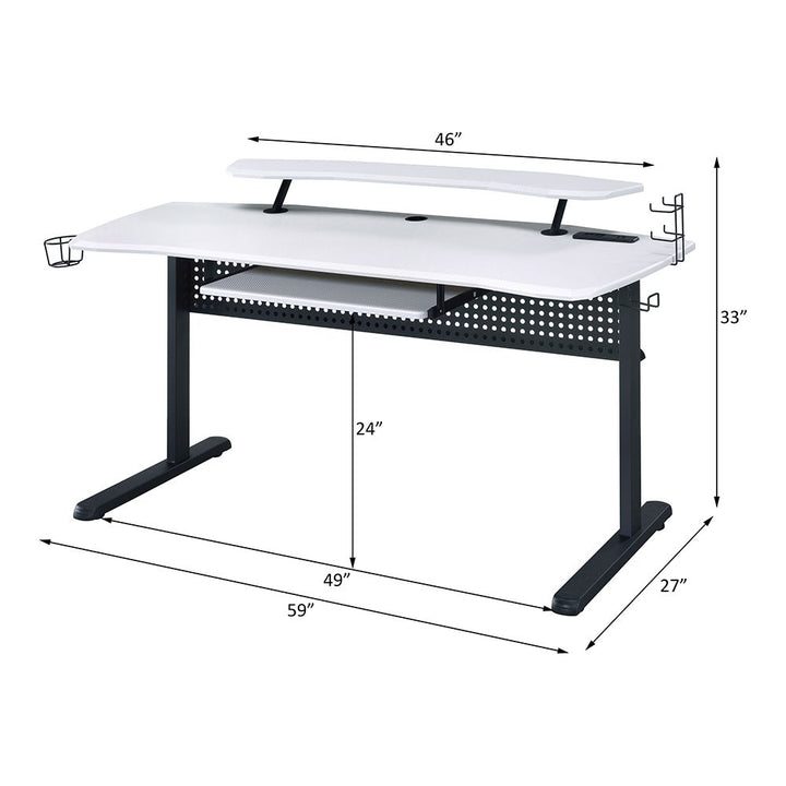 Vildre Gaming Desk W/USB – line drawing