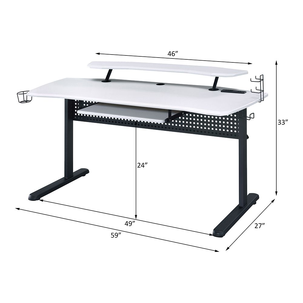 Vildre Gaming Desk W/USB – line drawing