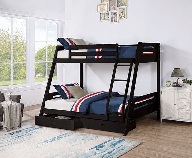 Emilee Twin/Full Bunk Bed, Black - view 2