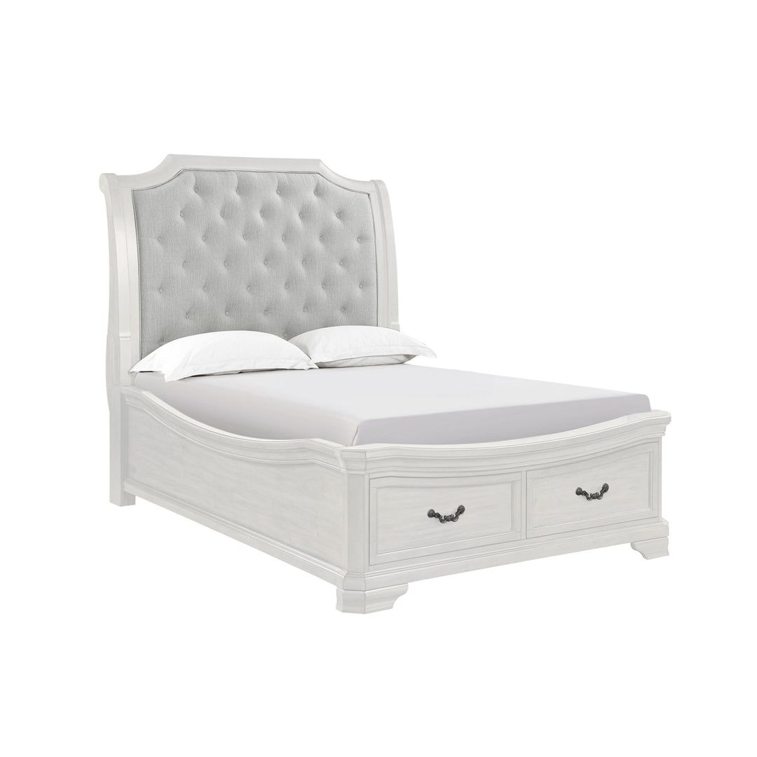 Lyndhurst 5''0" Q Stg Footboard & Slats- Vintage White