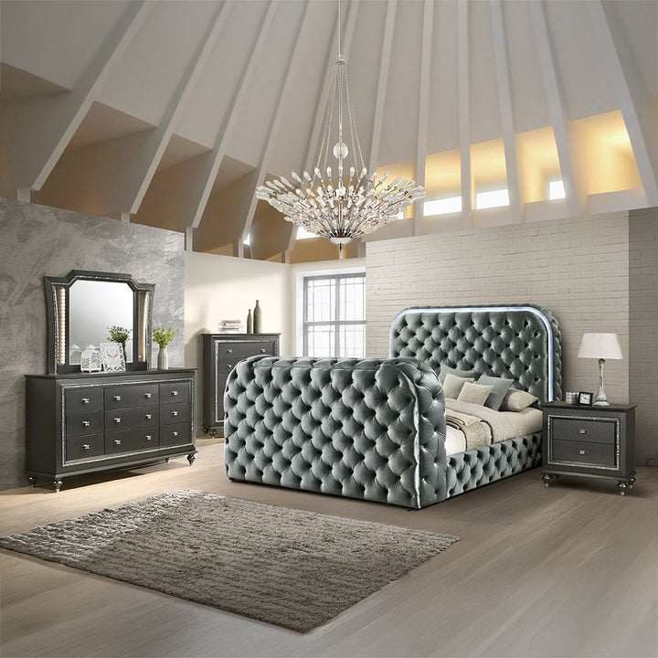 Kana Eastern King Bed w/LED, Fireplace &amp; TV Stand – view 7