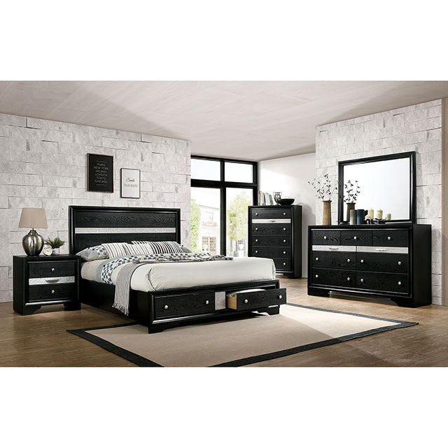 Chrissy 4 Pc Queen Bedroom Set, Black - view 4