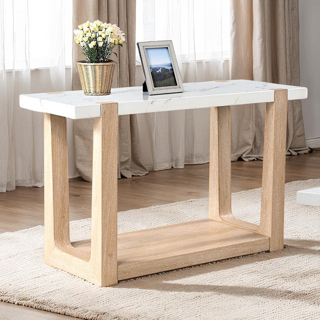 Sundbry Sofa Table, White/Natural - view 2