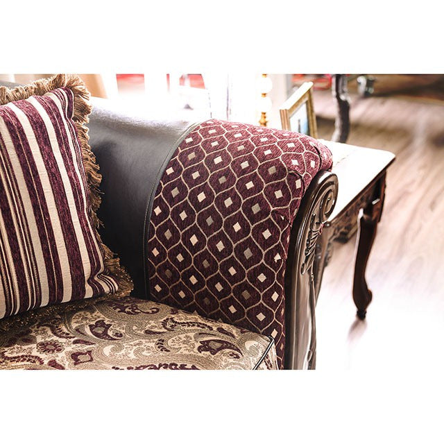 Quirino Sofa, Burgundy/Dark Brown - view 4