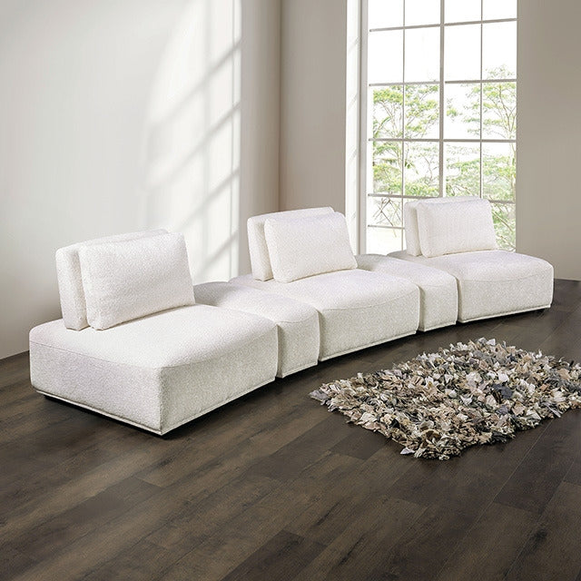 Stavanger Curved 3-Seater, White - view 2