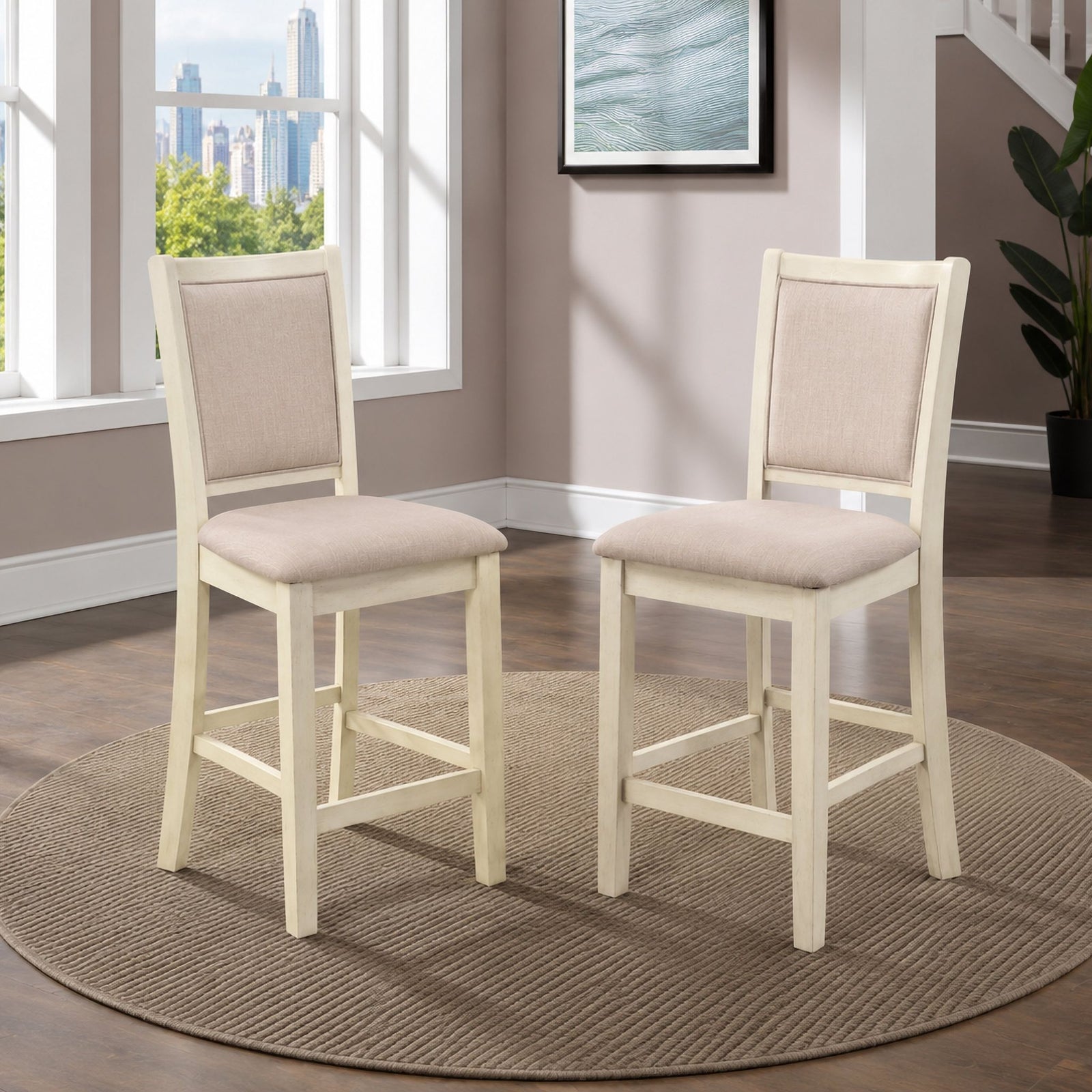Amy Counter Chair (2/ctn)-Bisque