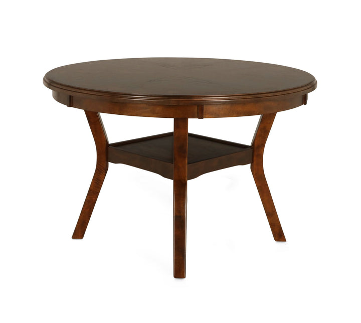 Gia 5 Pc 47" Round Dining Table &amp; 4 Chairs-Brown