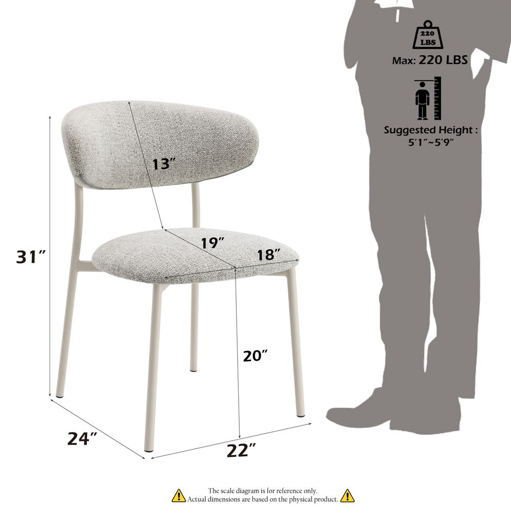 Kalam Side Chair (Set-2) – dimensions diagram