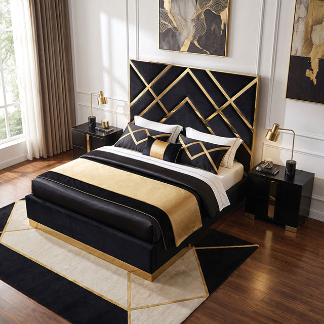 Stavola Bed, Black/Gold - view 6