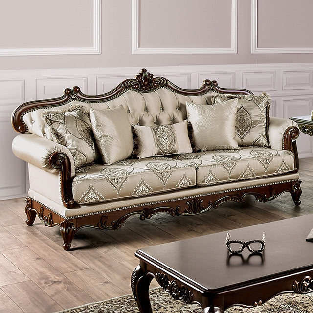 Veracruz Sofa, Dark Cherry/Beige