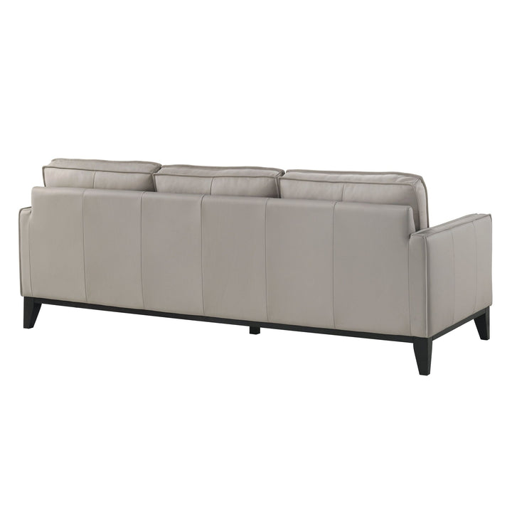 Aaron Leather Sofa-Mist Gray