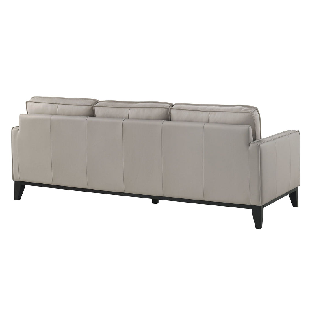Aaron Leather Sofa-Mist Gray