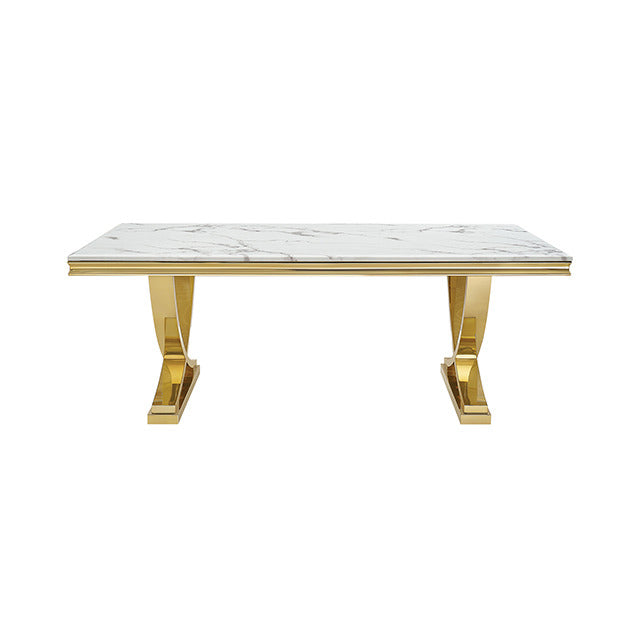 Wadenstil Dining Table, Gold/White - view 11