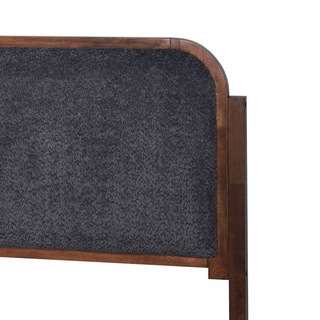 Hawthorne 5/0 Queen Charcoal Upholstered Platform Headboard-W