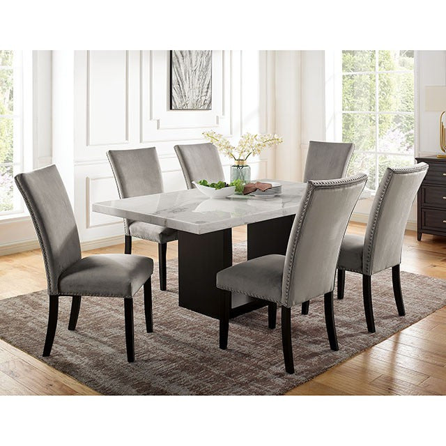 Kian 7 Pc Dining Table Set, Black/White - view 2