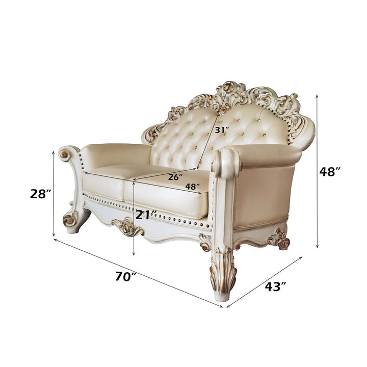 Vendome Loveseat W/3 Pillows – dimensions diagram