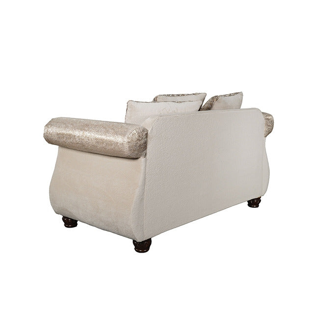Fasciano Oversized Sofa + Loveseat, Beige Tan/Dark Cherry - view 3