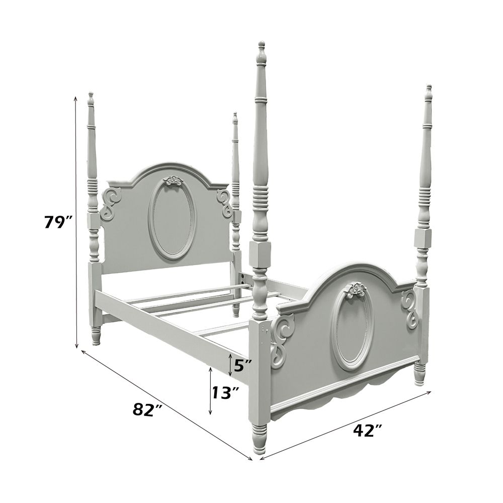 Flora Twin Bed W/Poster – dimensions diagram