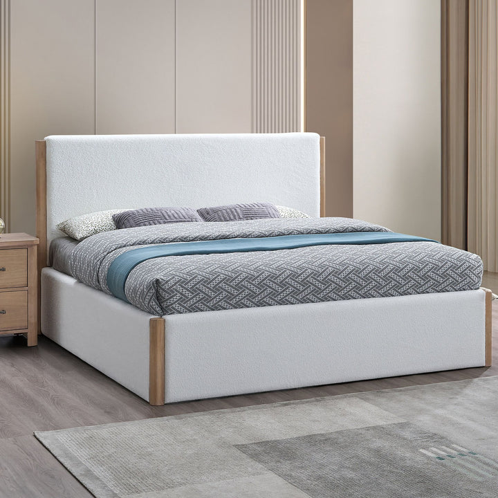 Anika 5/0 Q Upholstered Panel Headboard-White