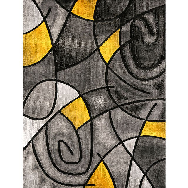 Sivas Area Rug, Charcoal/Yellow - view 2