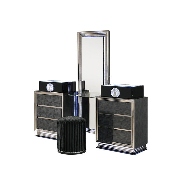 Noire Vanity Set W/ Stool