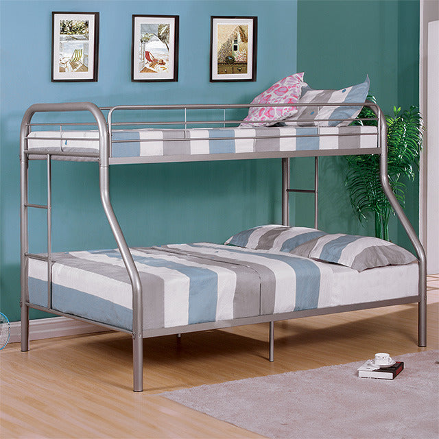 Finnerty Twin/Full Bunk Bed, Silver