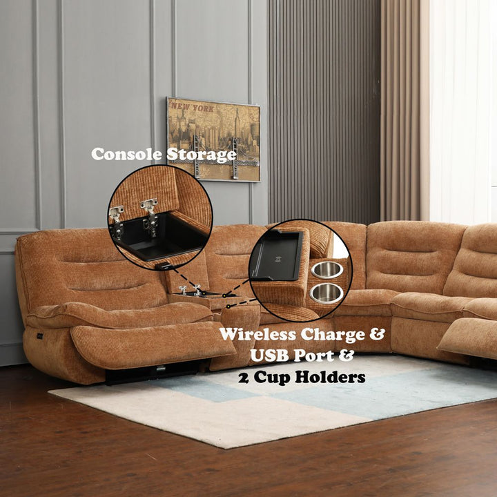 Emmy Power Motion Sectional Sofa – features callout