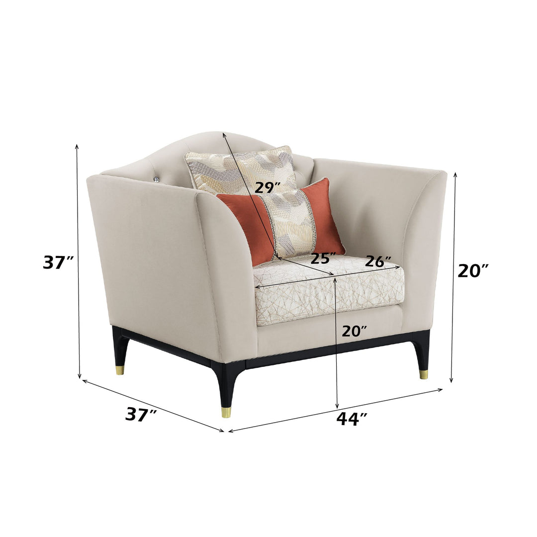 Tayden Chair W/2 Pillows – dimensions diagram