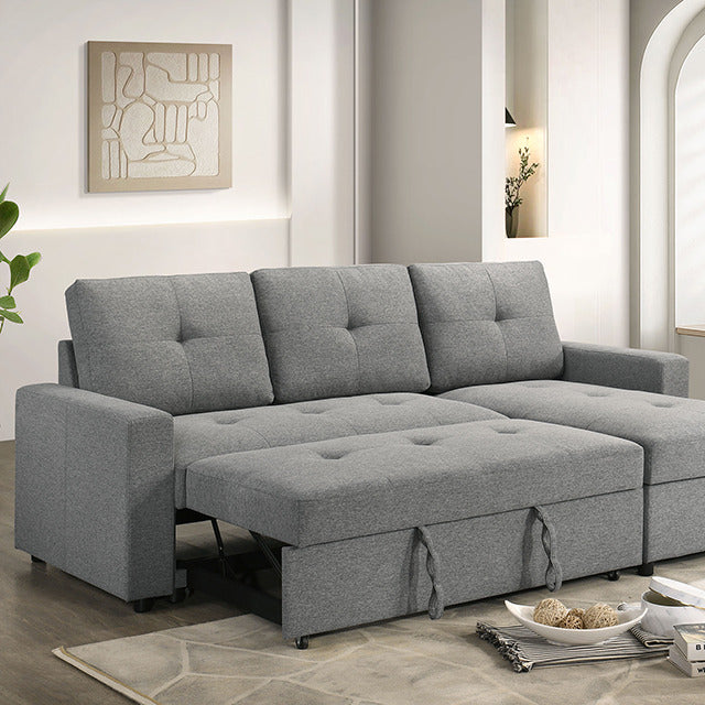 Giorgi Sectional W/ Pullout, Gray - view 3