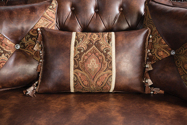 Palencia Sofa, Dark Cherry/Brown - view 5