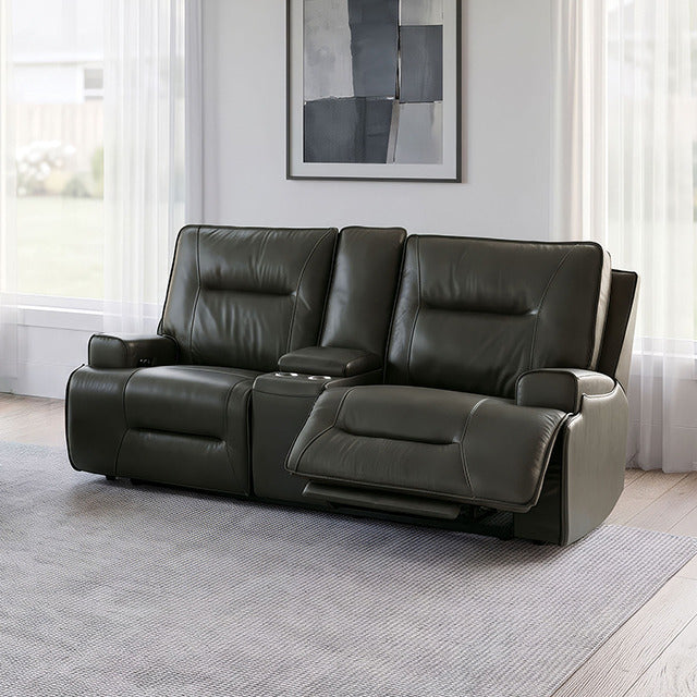 Dallas Oversized Power Loveseat, Dark Olive Green - view 9