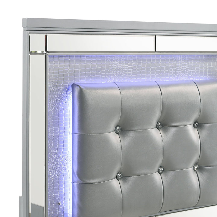 Valentino 3/3 T Footboard &amp; Slats - Silver