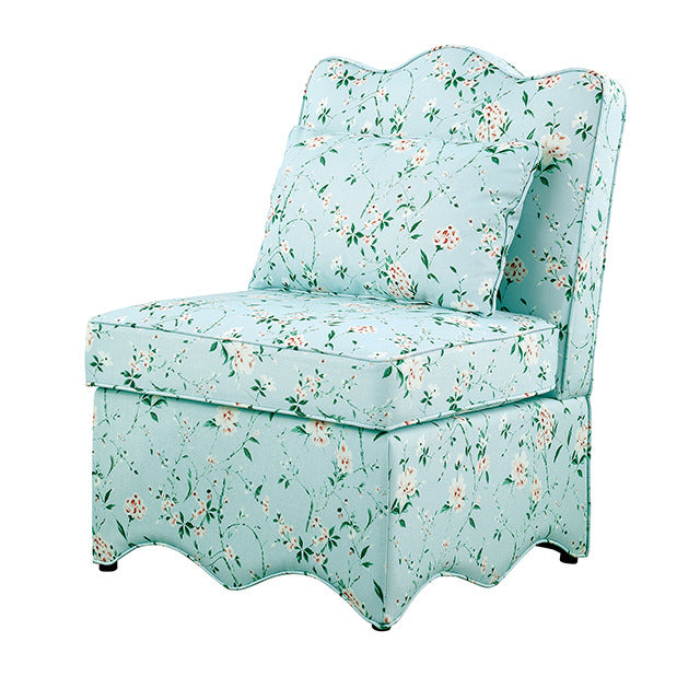 Hemsworth Accent Chair, Chinoiserie Light Teal/Pink