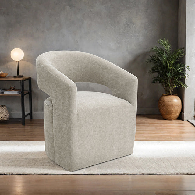 Tresa Arm Chair with Casters, Taupe - view 7