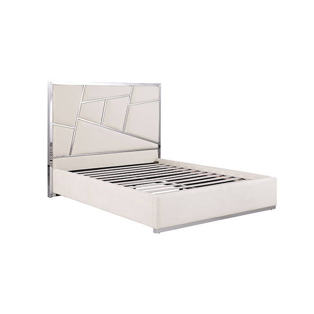 Bertoni Bed, White/Chrome
