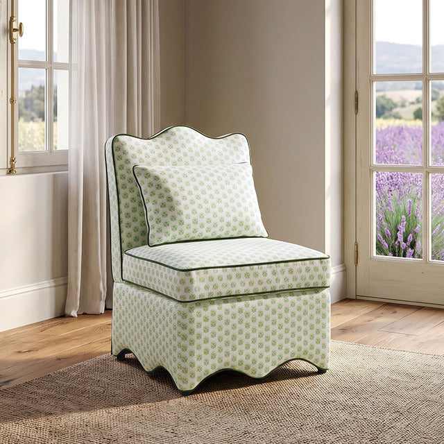 Hemsworth Accent Chair, Paisley Green/White - view 6