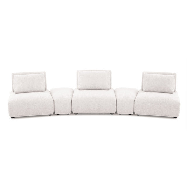 Stavanger Curved 3-Seater, White