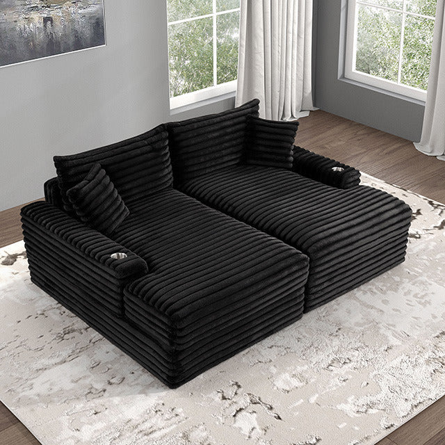Tavedestrand Double Chaise Sofa, Black - view 3