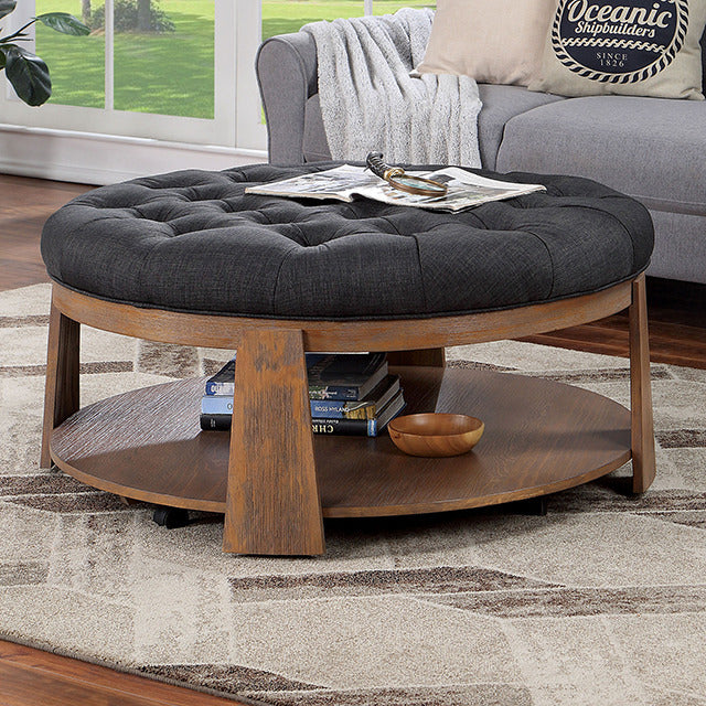Guis Ottoman, Natural/Dark Gray